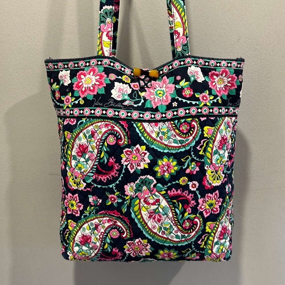 Vera Bradley Floral Paisley Tote - Pink, Green, Yellow